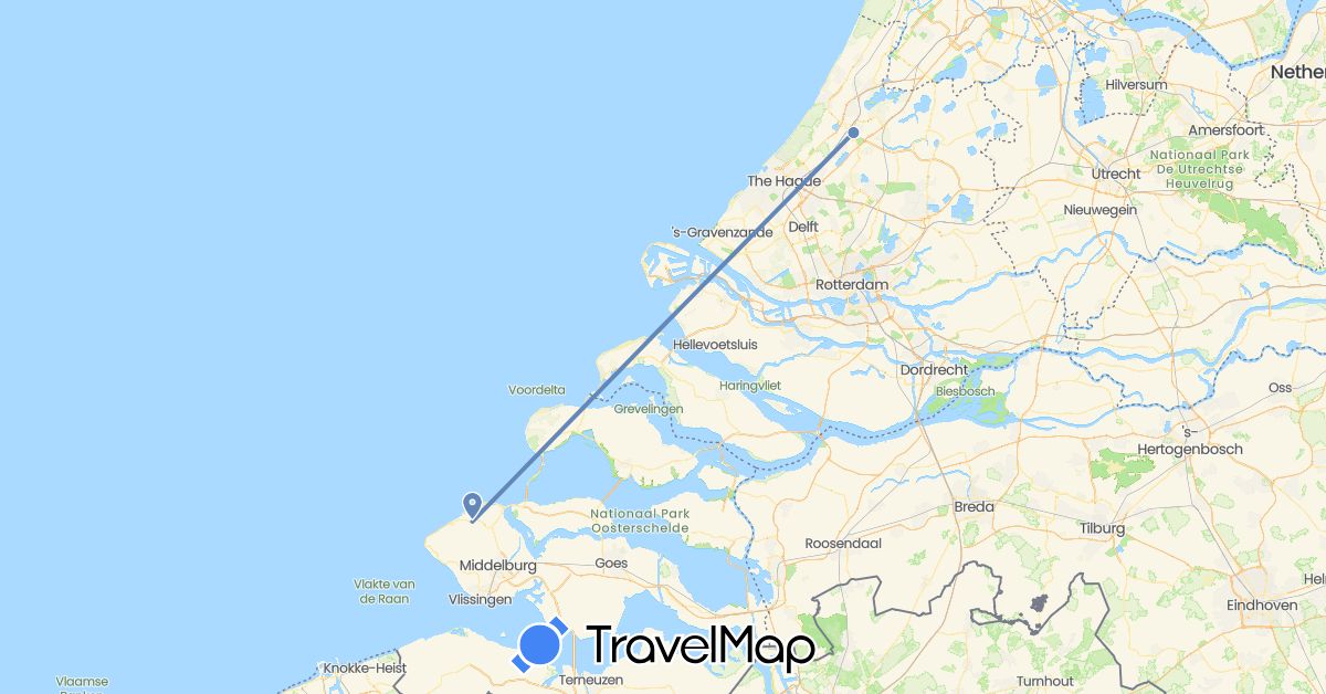 TravelMap itinerary: driving, cycling in Netherlands (Europe)